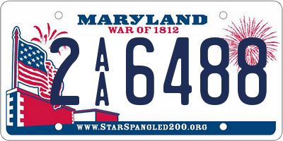 MD license plate 2AA6488