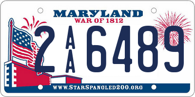 MD license plate 2AA6489