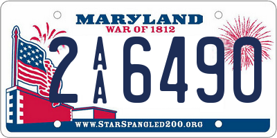 MD license plate 2AA6490