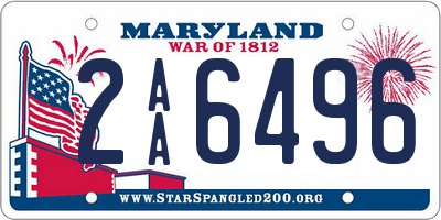 MD license plate 2AA6496