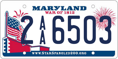 MD license plate 2AA6503