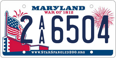 MD license plate 2AA6504