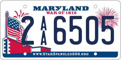 MD license plate 2AA6505