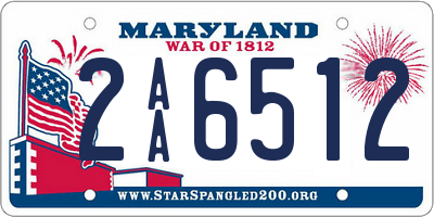 MD license plate 2AA6512