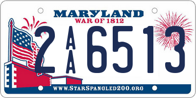 MD license plate 2AA6513