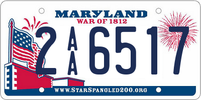 MD license plate 2AA6517