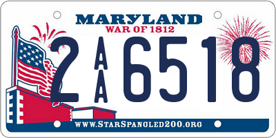 MD license plate 2AA6518