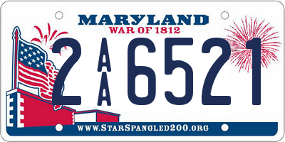 MD license plate 2AA6521