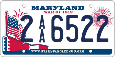 MD license plate 2AA6522