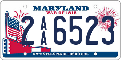 MD license plate 2AA6523