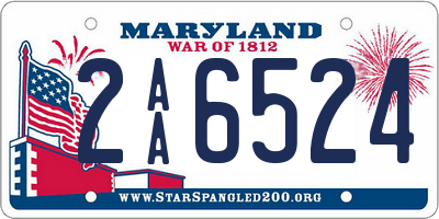 MD license plate 2AA6524