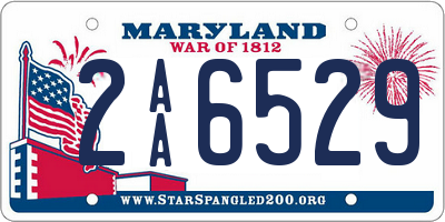 MD license plate 2AA6529