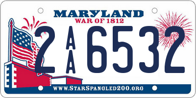 MD license plate 2AA6532