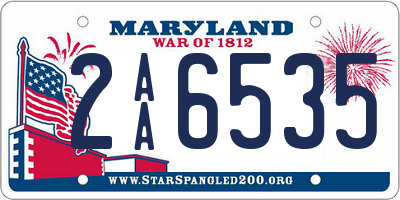 MD license plate 2AA6535