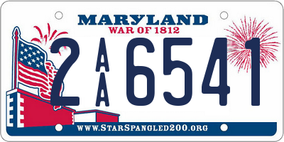 MD license plate 2AA6541