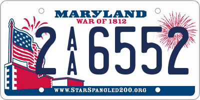 MD license plate 2AA6552