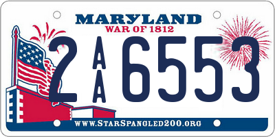 MD license plate 2AA6553