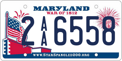 MD license plate 2AA6558