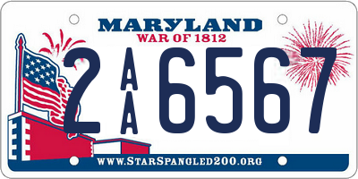 MD license plate 2AA6567