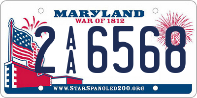 MD license plate 2AA6568