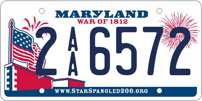 MD license plate 2AA6572