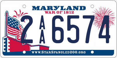 MD license plate 2AA6574