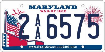 MD license plate 2AA6575