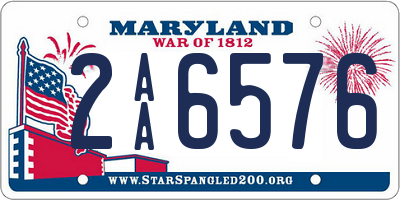 MD license plate 2AA6576