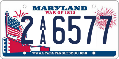 MD license plate 2AA6577