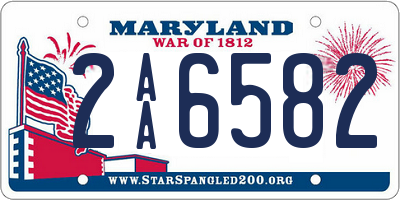 MD license plate 2AA6582