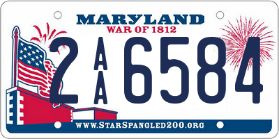 MD license plate 2AA6584