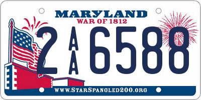 MD license plate 2AA6588