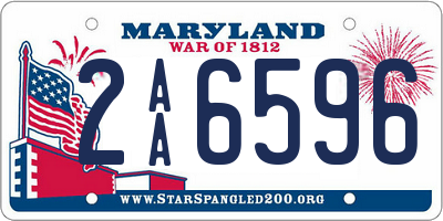 MD license plate 2AA6596