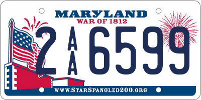 MD license plate 2AA6599