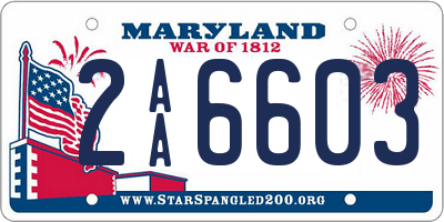 MD license plate 2AA6603