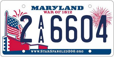 MD license plate 2AA6604