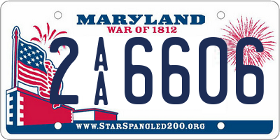 MD license plate 2AA6606