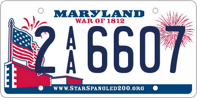 MD license plate 2AA6607