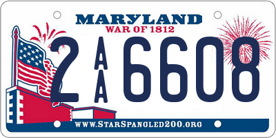 MD license plate 2AA6608