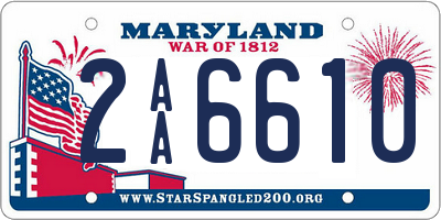 MD license plate 2AA6610