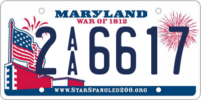 MD license plate 2AA6617