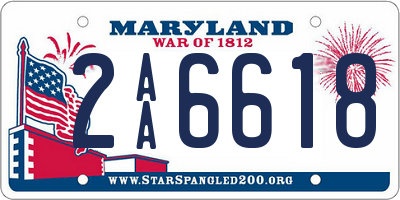 MD license plate 2AA6618