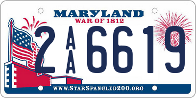 MD license plate 2AA6619