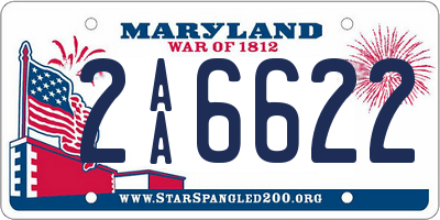 MD license plate 2AA6622