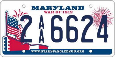 MD license plate 2AA6624