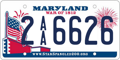 MD license plate 2AA6626