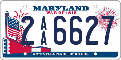MD license plate 2AA6627