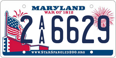 MD license plate 2AA6629