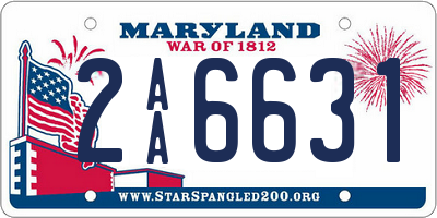 MD license plate 2AA6631