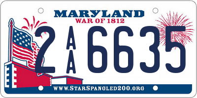 MD license plate 2AA6635